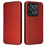 For Xiaomi 14T Pro Case Carbon Fiber Texture Drop-Proof PU Leather Phone Cover