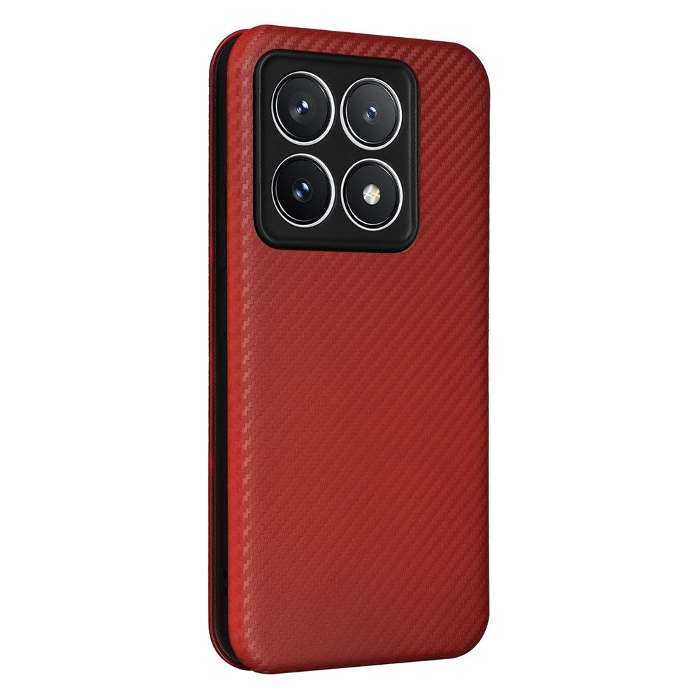 For Xiaomi 14T Pro Case Carbon Fiber Texture Drop-Proof PU Leather Phone Cover