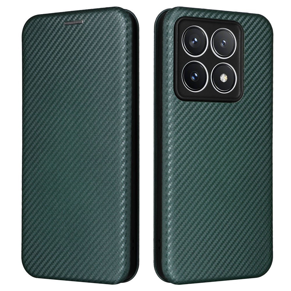 For Xiaomi 14T Pro Case Carbon Fiber Texture Drop-Proof PU Leather Phone Cover