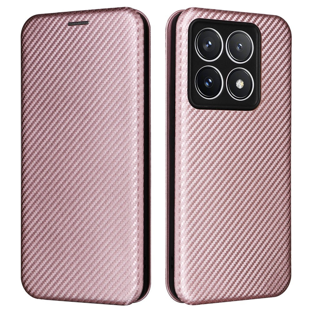 For Xiaomi 14T Pro Case Carbon Fiber Texture Drop-Proof PU Leather Phone Cover