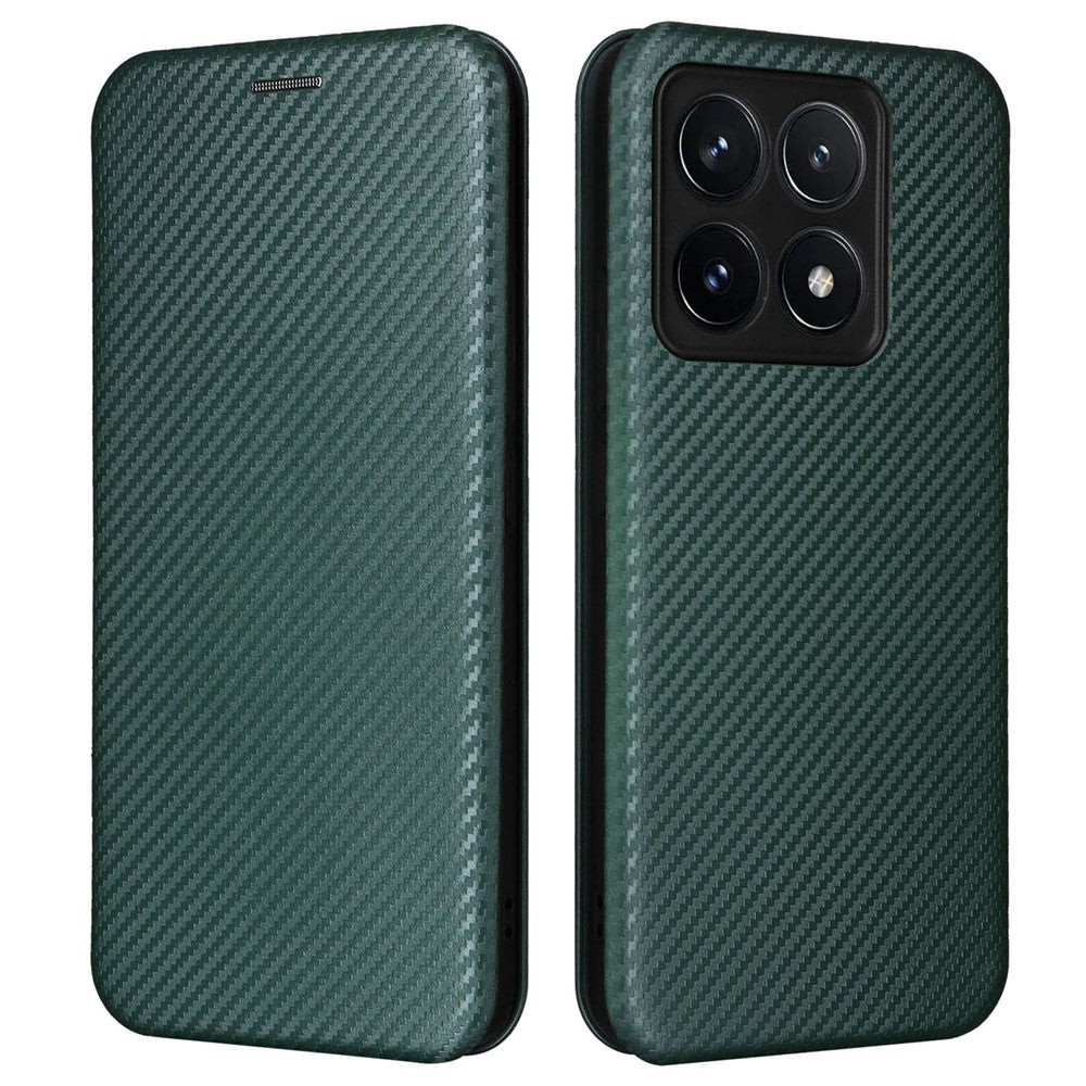 For Xiaomi 14T Case Carbon Fiber Texture Drop-Proof PU Leather Phone Cover