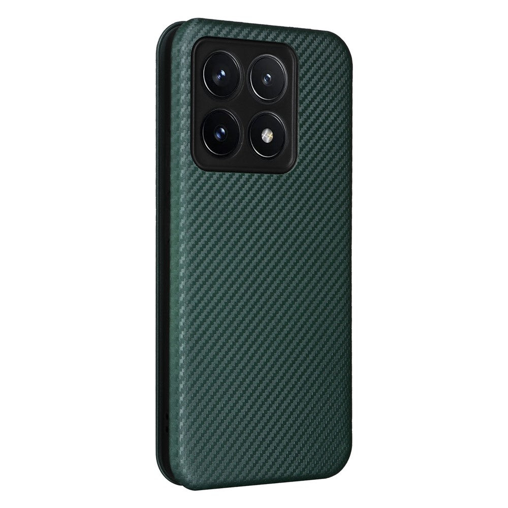 For Xiaomi 14T Case Carbon Fiber Texture Drop-Proof PU Leather Phone Cover