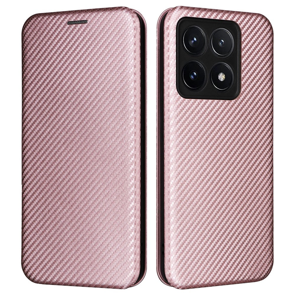 For Xiaomi 14T Case Carbon Fiber Texture Drop-Proof PU Leather Phone Cover