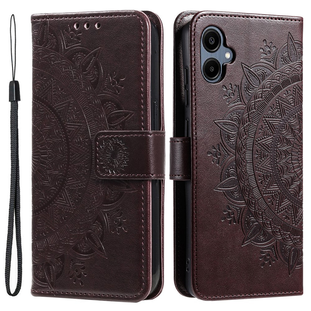 Til Samsung Galaxy A06 4G Etui Præget Totem PU Læder Pung Stativ Telefon Cover