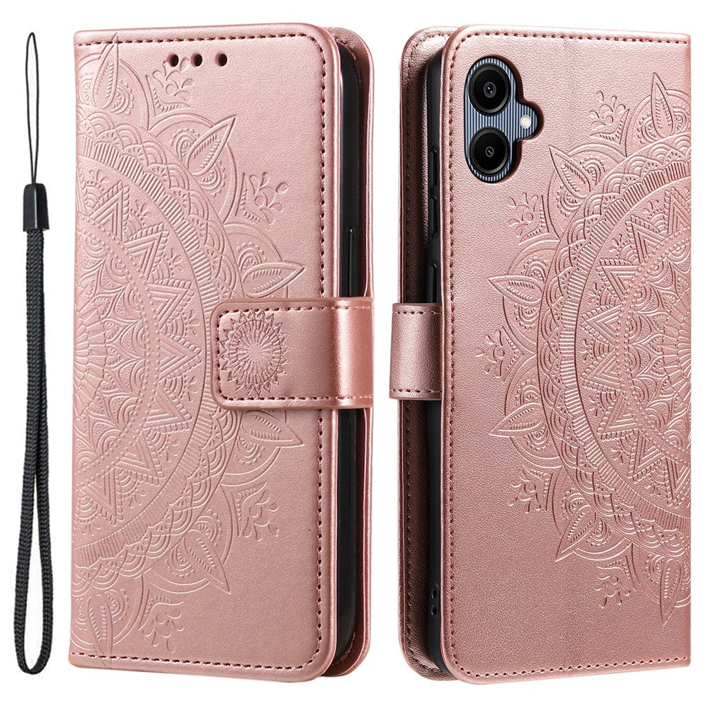 Til Samsung Galaxy A06 4G Etui Præget Totem PU Læder Pung Stativ Telefon Cover