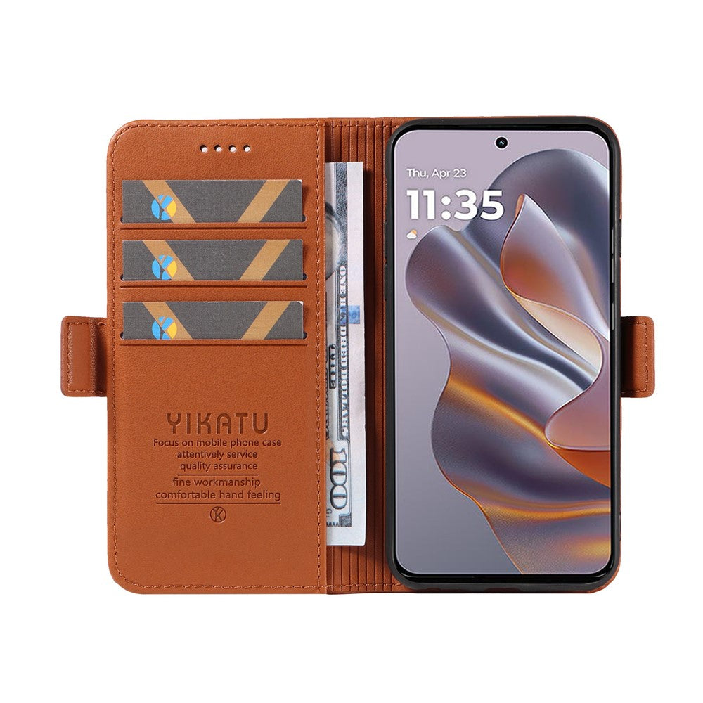 YIKATU YK-003 För Motorola Edge 60 Neo 5G / Edge 50 Neo 5G / Moto S50 5G / ThinkPhone 25 5G Fodral Plånboksfodral Lädermobilfodral Sidospänne
