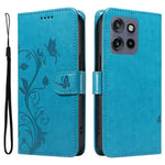 Til Motorola Edge 60 Neo 5G / Edge 50 Neo 5G / Moto S50 5G / ThinkPhone 25 5G PU-læderetuier Blomstermønster Pung Stander Telefoncover med rem