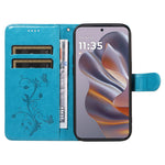 Til Motorola Edge 60 Neo 5G / Edge 50 Neo 5G / Moto S50 5G / ThinkPhone 25 5G PU-læderetuier Blomstermønster Pung Stander Telefoncover med rem