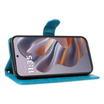 Til Motorola Edge 60 Neo 5G / Edge 50 Neo 5G / Moto S50 5G / ThinkPhone 25 5G PU-læderetuier Blomstermønster Pung Stander Telefoncover med rem