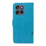 Til Motorola Edge 60 Neo 5G / Edge 50 Neo 5G / Moto S50 5G / ThinkPhone 25 5G PU-læderetuier Blomstermønster Pung Stander Telefoncover med rem