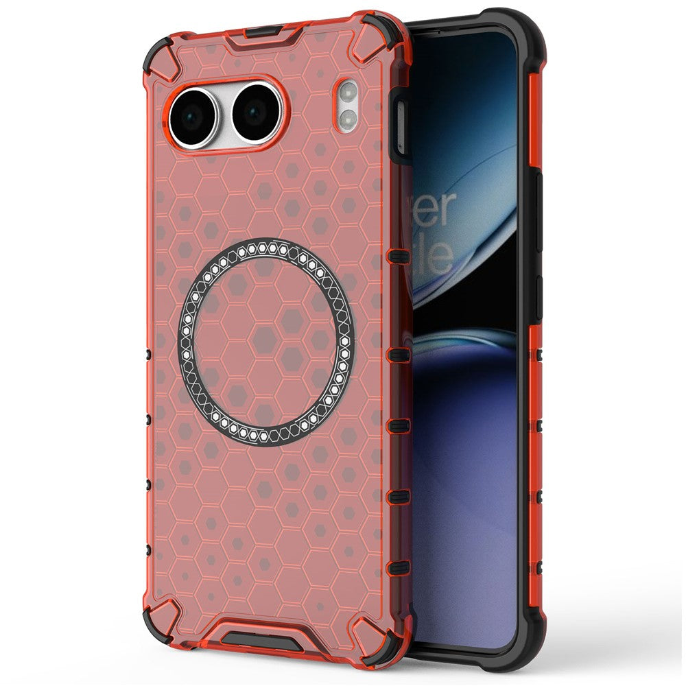 For OnePlus Nord 4 Magnetic Case Honeycomb Design TPU+PC Phone Cover