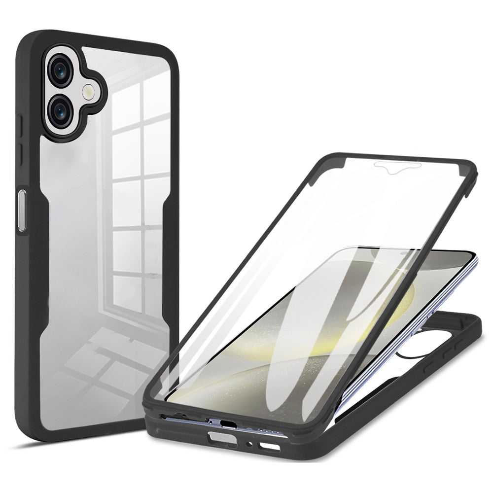 Til Samsung Galaxy A06 4G cover akryl+TPU transparent telefoncover med PET-skærmfilm