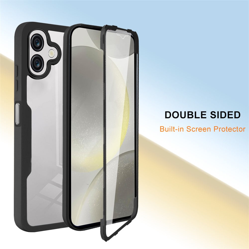 Til Samsung Galaxy A06 4G cover akryl+TPU transparent telefoncover med PET-skærmfilm