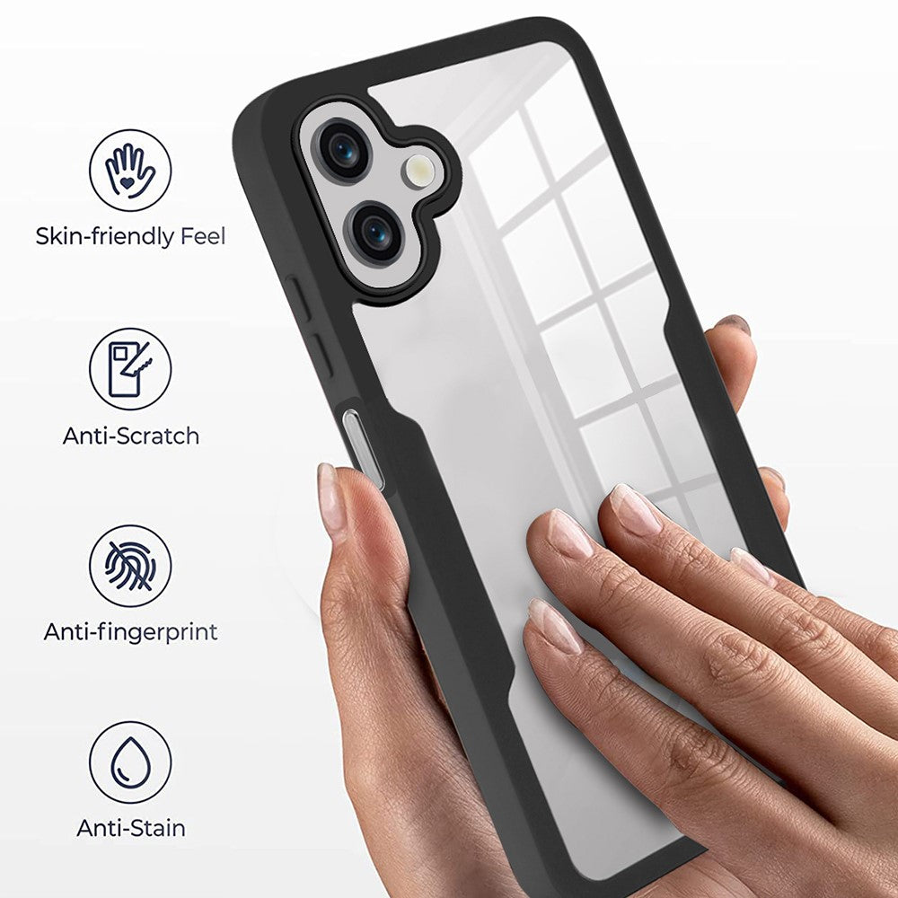 Til Samsung Galaxy A06 4G cover akryl+TPU transparent telefoncover med PET-skærmfilm