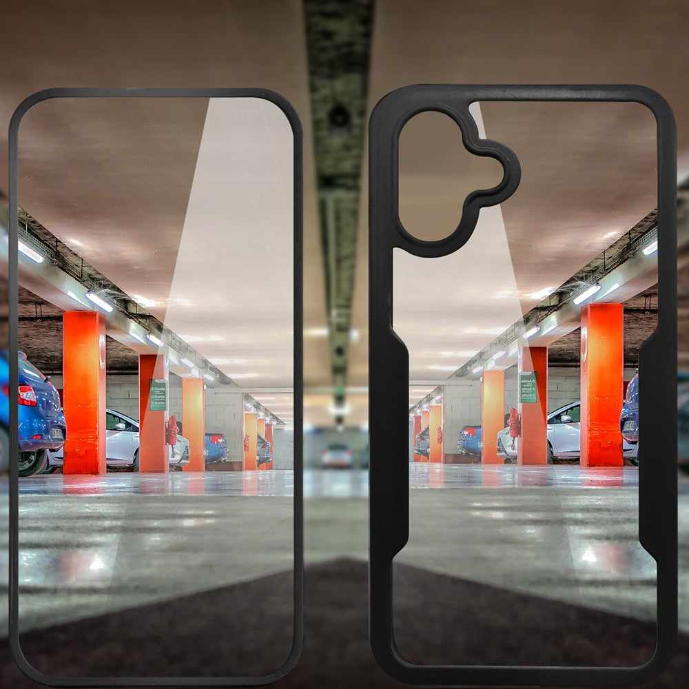 Til Samsung Galaxy A06 4G cover akryl+TPU transparent telefoncover med PET-skærmfilm