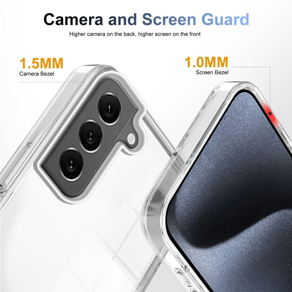 For Samsung Galaxy S22 5G Clear Phone Case TPU PC Anti-Slip Drop-Proof Back Cover