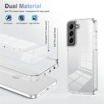 For Samsung Galaxy S22 5G Clear Phone Case TPU PC Anti-Slip Drop-Proof Back Cover