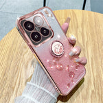 KADEM For  Xiaomi 14T Pro Case Ring Kickstand TPU Flowers Phone Cover Gradient Glitter