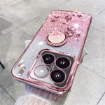 KADEM For  Xiaomi 14T Pro Case Ring Kickstand TPU Flowers Phone Cover Gradient Glitter