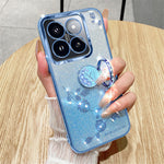 KADEM For  Xiaomi 14T Pro Case Ring Kickstand TPU Flowers Phone Cover Gradient Glitter