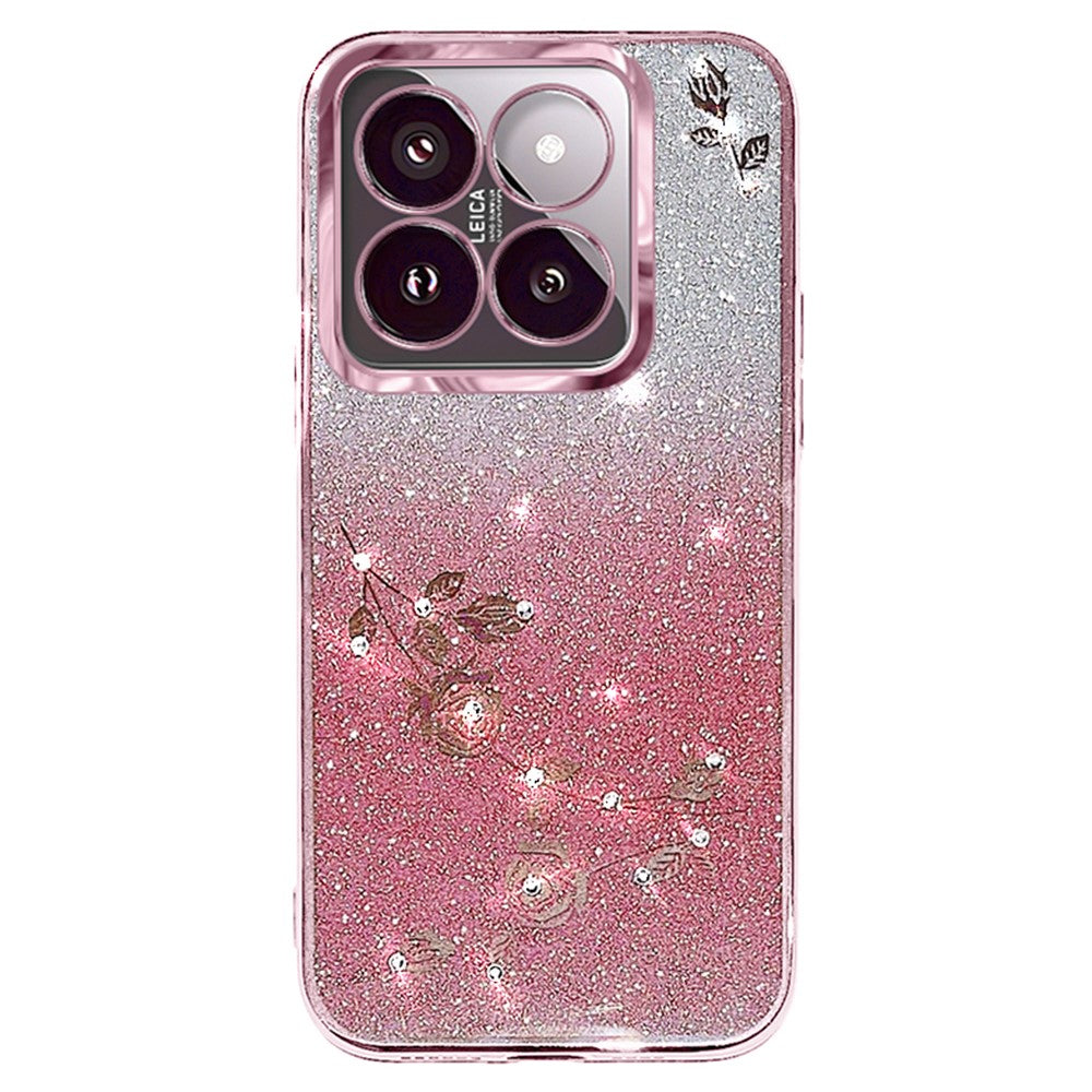 KADEM For Xiaomi 14T Pro Case Flower TPU Flexible Gradient Phone Cover