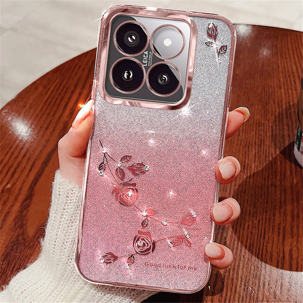 KADEM For Xiaomi 14T Pro Case Flower TPU Flexible Gradient Phone Cover
