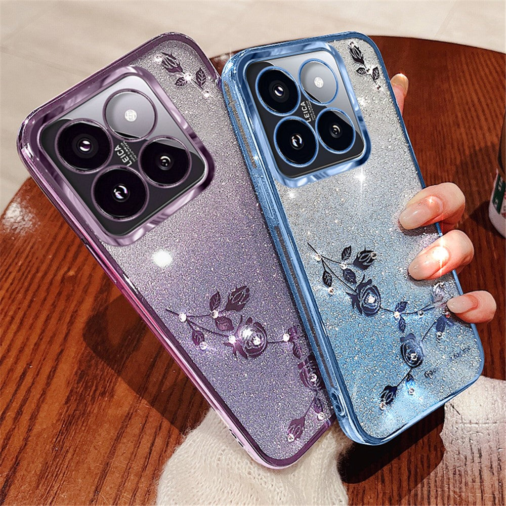 KADEM For Xiaomi 14T Pro Case Flower TPU Flexible Gradient Phone Cover