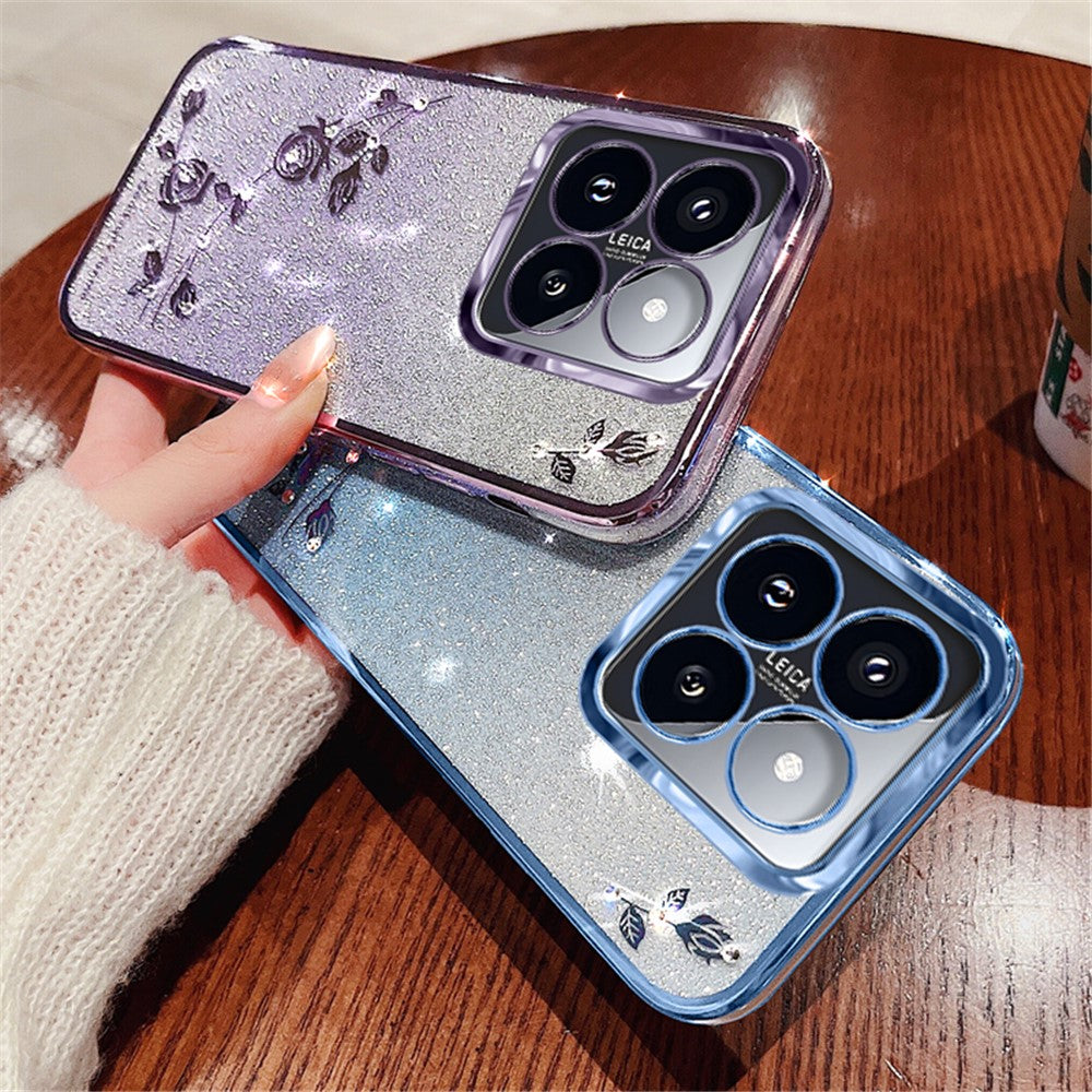 KADEM For Xiaomi 14T Pro Case Flower TPU Flexible Gradient Phone Cover