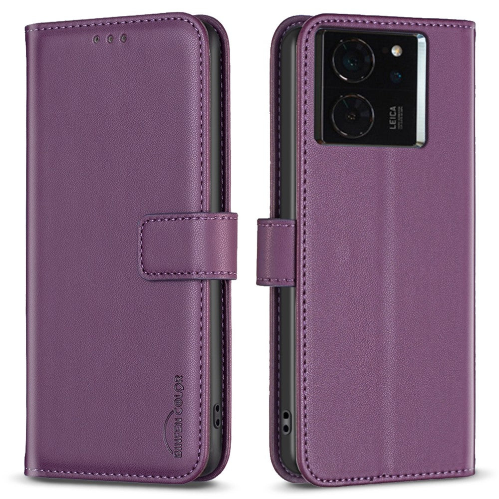 BINFEN COLOR BF17 För Xiaomi 14T Pro Plånboksfodral Flip Läderfodral