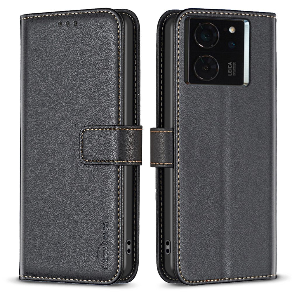 BINFEN COLOR BF17 For Xiaomi 14T Pro Case Wallet Folio Flip Leather Cover