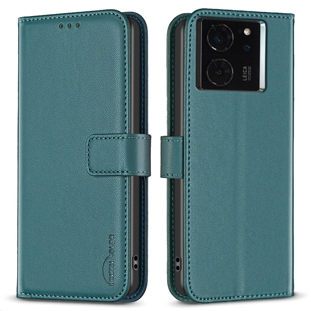BINFEN COLOR BF17 För Xiaomi 14T Pro Plånboksfodral Flip Läderfodral