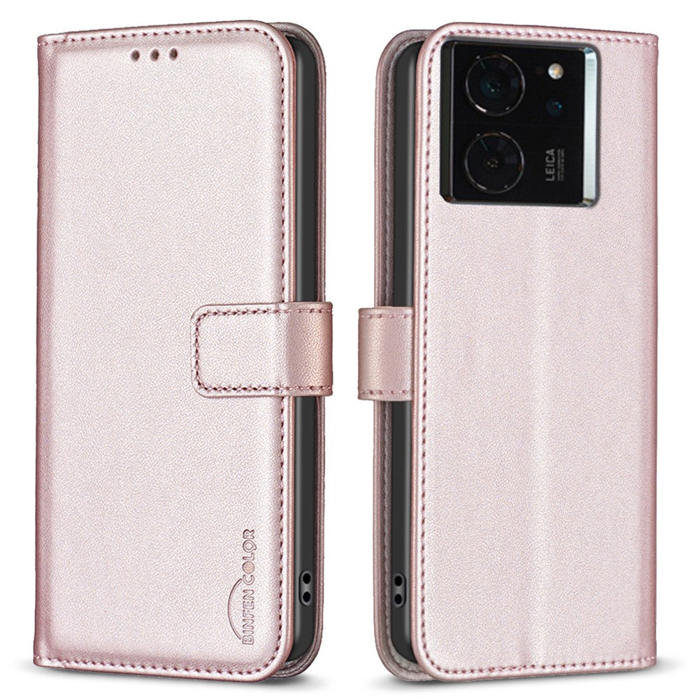 BINFEN COLOR BF17 För Xiaomi 14T Pro Plånboksfodral Flip Läderfodral