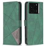 BINFEN COLOR For Xiaomi 14T Pro Phone Cases Wallet Stand Geometry Imprint Leather Cover
