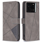 BINFEN COLOR For Xiaomi 14T Pro Phone Cases Wallet Stand Geometry Imprint Leather Cover