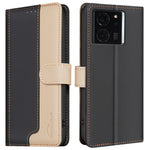 BINFEN COLOR BF33 for Xiaomi 14T Pro Leather Case Splicing Color RFID Blocking