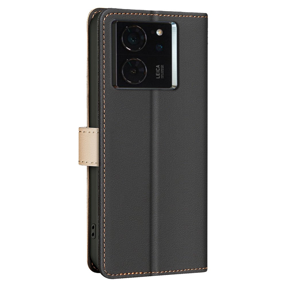 BINFEN COLOR BF33 for Xiaomi 14T Pro Leather Case Splicing Color RFID Blocking