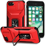 For iPhone SE (2022) / SE (2020) / 8 / 7 / 6s / 6 Case Camshield Kickstand TPU+PC Anti-Slip Phone Cover