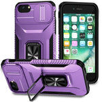 For iPhone SE (2022) / SE (2020) / 8 / 7 / 6s / 6 Case Camshield Kickstand TPU+PC Anti-Slip Phone Cover