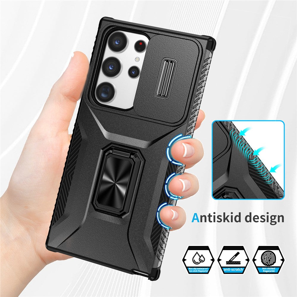 Samsung Galaxy S23 Ultra Skal Camshield Stöd TPU+PC Halkfritt Mobilskal