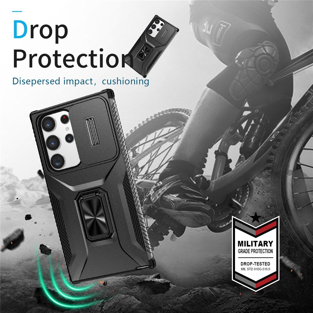 Samsung Galaxy S23 Ultra Skal Camshield Stöd TPU+PC Halkfritt Mobilskal