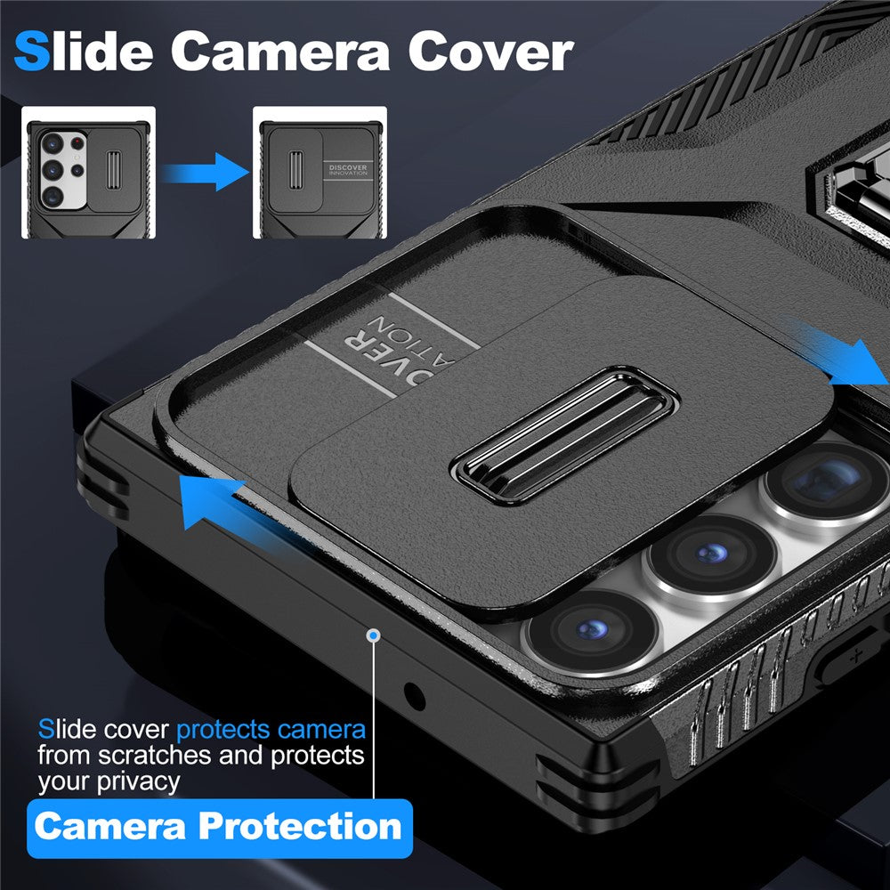 Samsung Galaxy S23 Ultra Skal Camshield Stöd TPU+PC Halkfritt Mobilskal