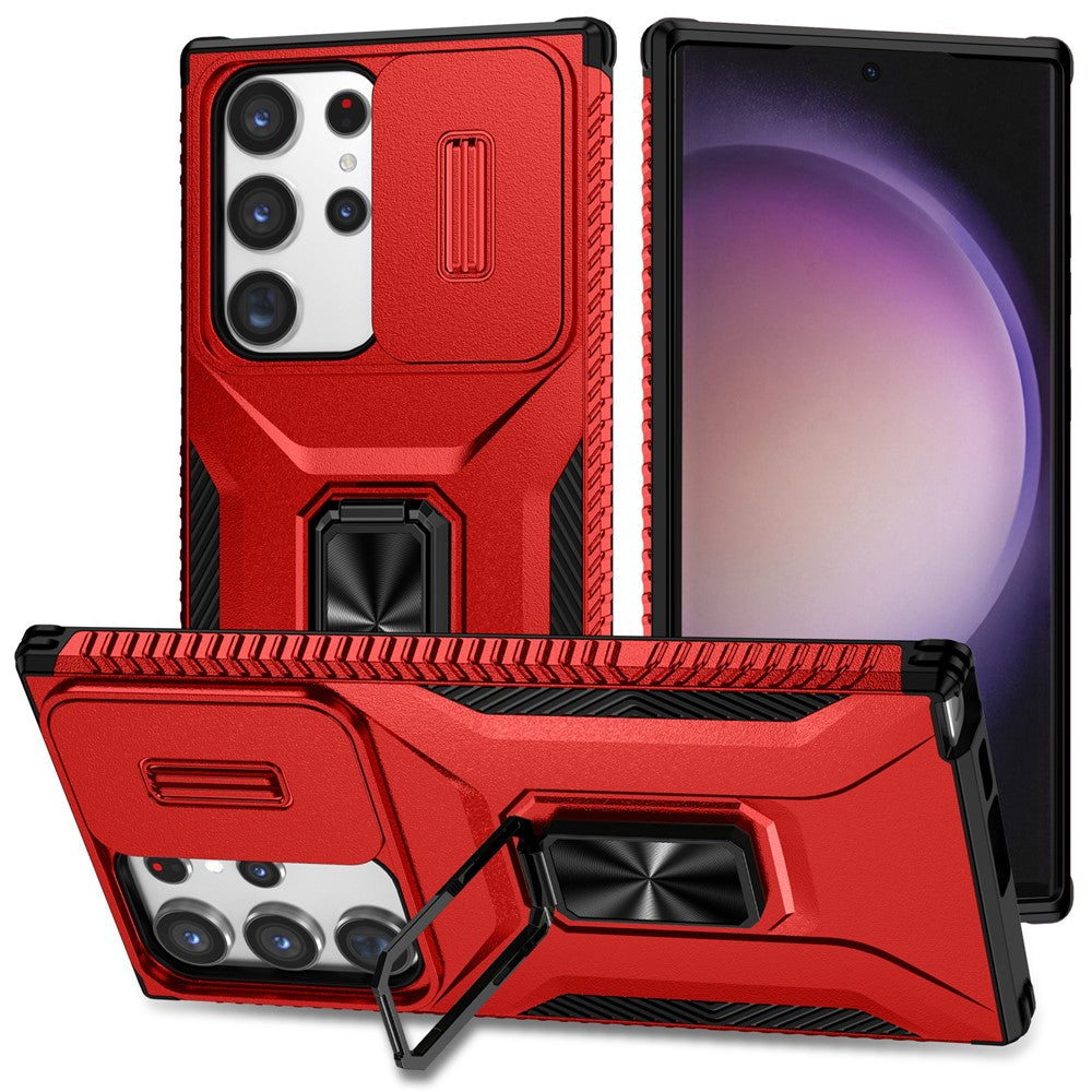 Samsung Galaxy S23 Ultra Skal Camshield Stöd TPU+PC Halkfritt Mobilskal