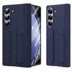 Samsung Galaxy Z Fold5 5G-skal med stativ, armband, PC-mobilskydd med härdat glasfilm