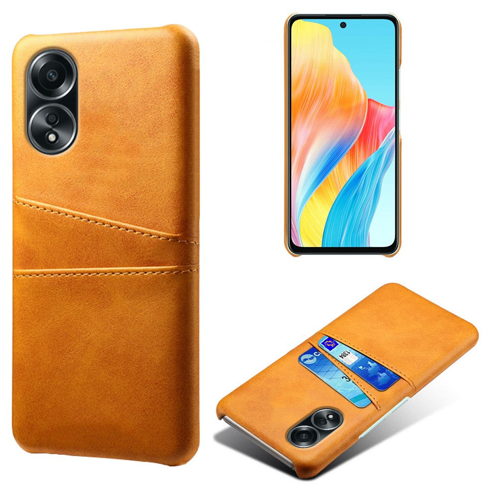 Oppo A58 4G-skal med dubbla kortplatser i PU-läder + hårt PC-mobilskal
