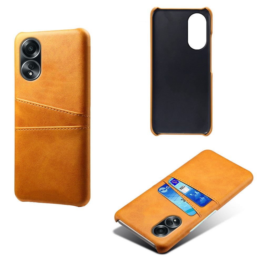 For Oppo A58 4G Case Dual Card Slots PU Leather + Hard PC Phone Cover