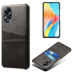 For Oppo A58 4G Case Dual Card Slots PU Leather + Hard PC Phone Cover