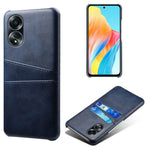 For Oppo A58 4G Case Dual Card Slots PU Leather + Hard PC Phone Cover