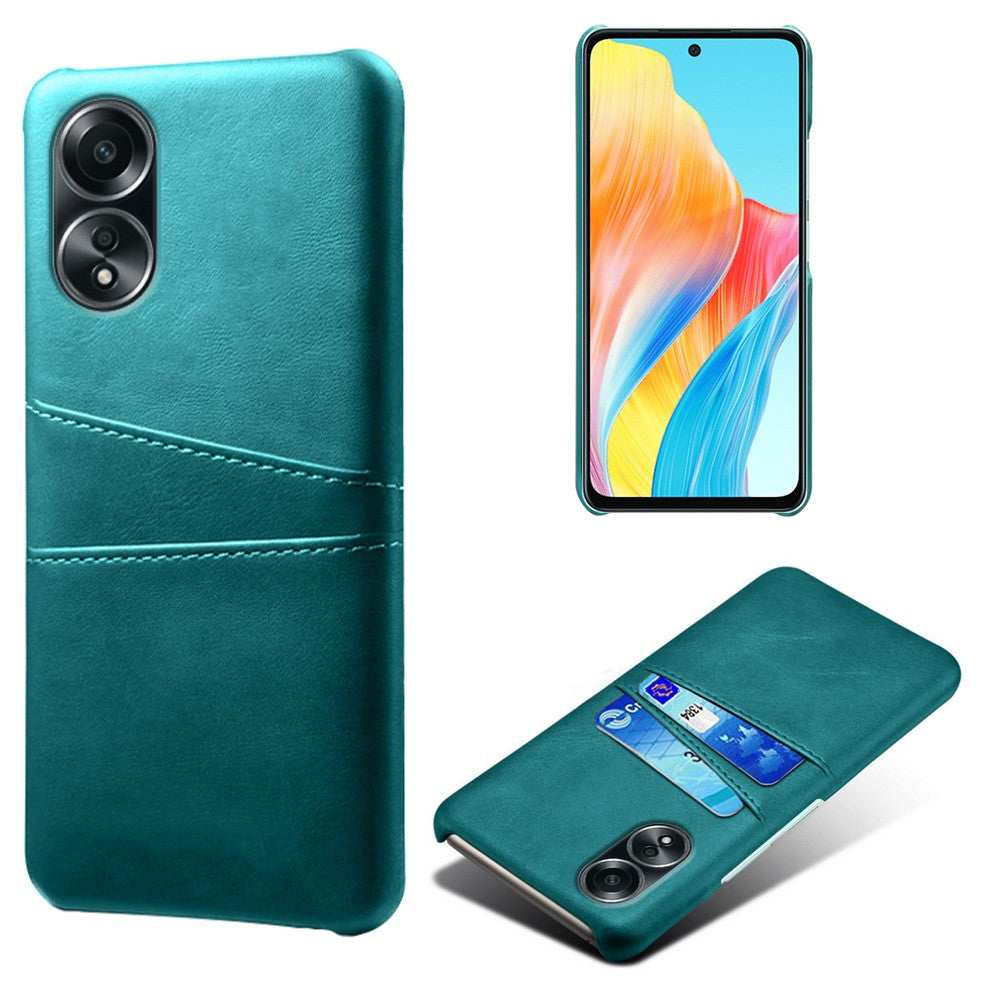 For Oppo A58 4G Case Dual Card Slots PU Leather + Hard PC Phone Cover