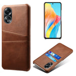 For Oppo A58 4G Case Dual Card Slots PU Leather + Hard PC Phone Cover