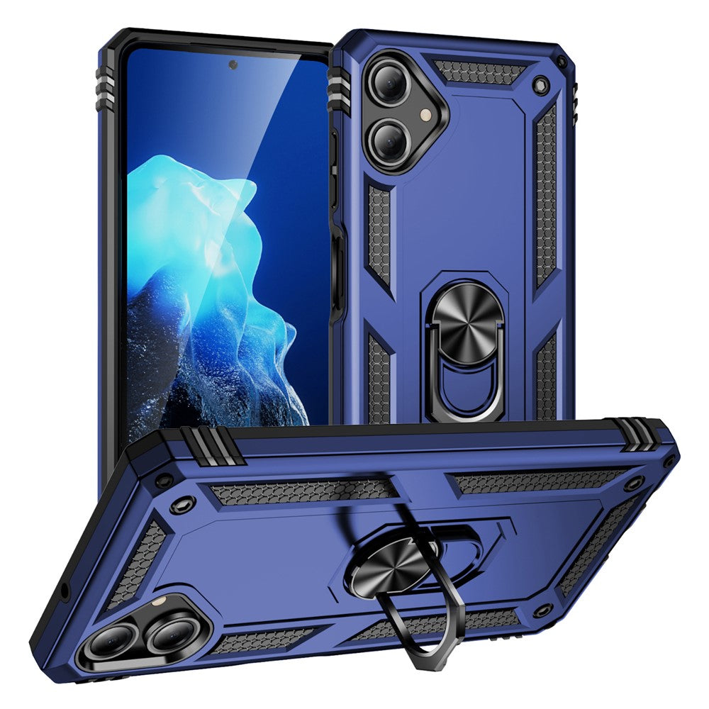 For Samsung Galaxy A06 4G Case PC+TPU Phone Cover with Rotary Ring Kickstand